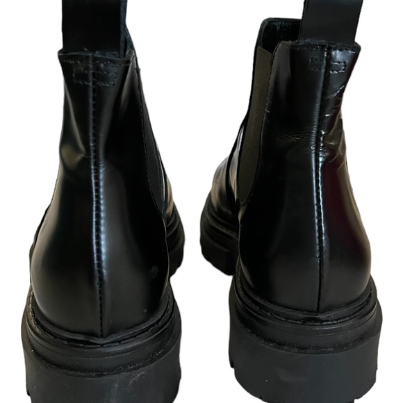 FREE PEOPLE BLACK LEATHER BOOTIES ANKLE SHOES NEW 36-6 - Picture 6 of 9